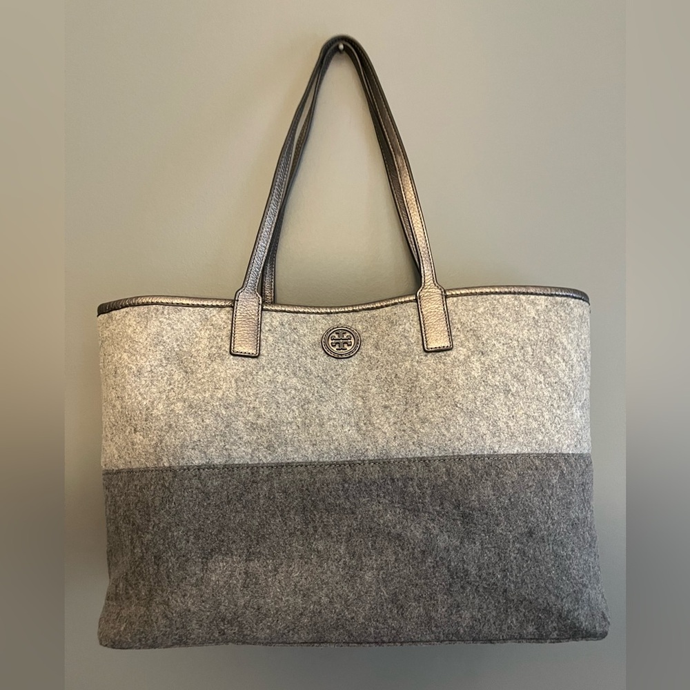 Tory Burch Ashley 2 Toned Gray Tote (Oprah’s Fave)